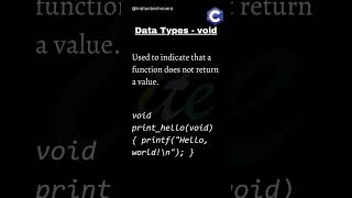 7  Data Types void #c #Shorts #indiantechnoera