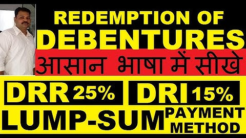 Redemption of Debentures: Lump-sum Payment Method