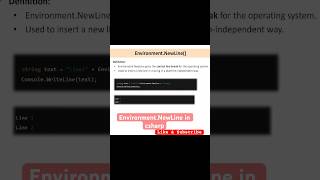 environment.newline property in c# | environment.newline() in csharp | #english | #csharp