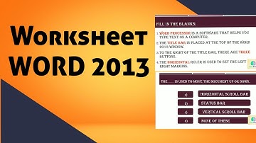 Computer Worksheet class 3|Introduction to MS Word 2013| Class 3| Computer MCQ