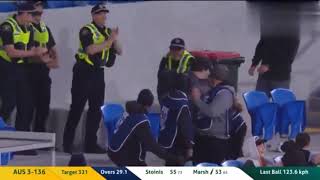 breathtaking catching effort by security guard during aus vs eng