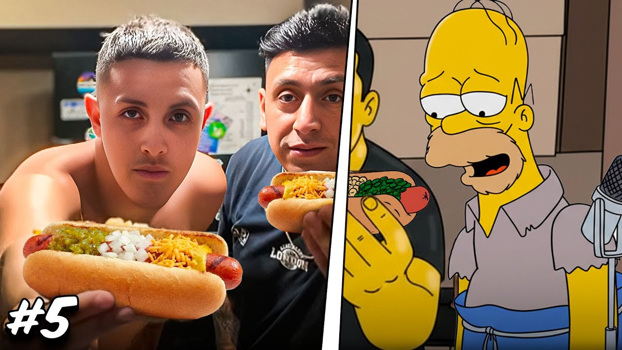 👨‍🍳HOT DOG DE LOS SIMPSONS Y CALZONE DE OSOS ESCANDALOSOS | Cocinando comida de dibujos animados #5