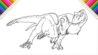 Disney Carnotaurus vs T-Rex How to Draw