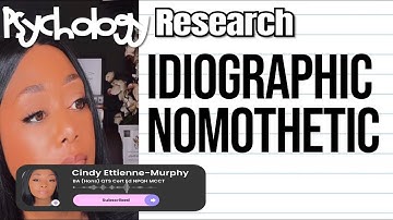 Idiographic and Nomothetic  || Personality Psychology || Ettienne-Murphy