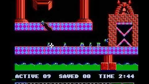 Lemmings (NES) fun level 4 solution