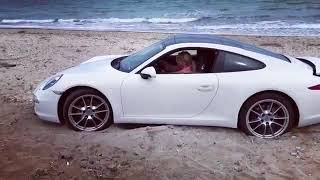 ポルシェ 911 うっかり砂浜にハマる わちょほほほ 車動画情報とかなんかそんなの