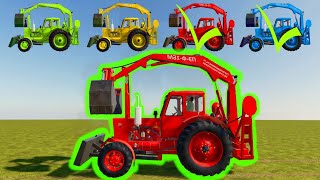 Transport of Color Excavators | Tractors Harvesting Grain on the Farm | FS22