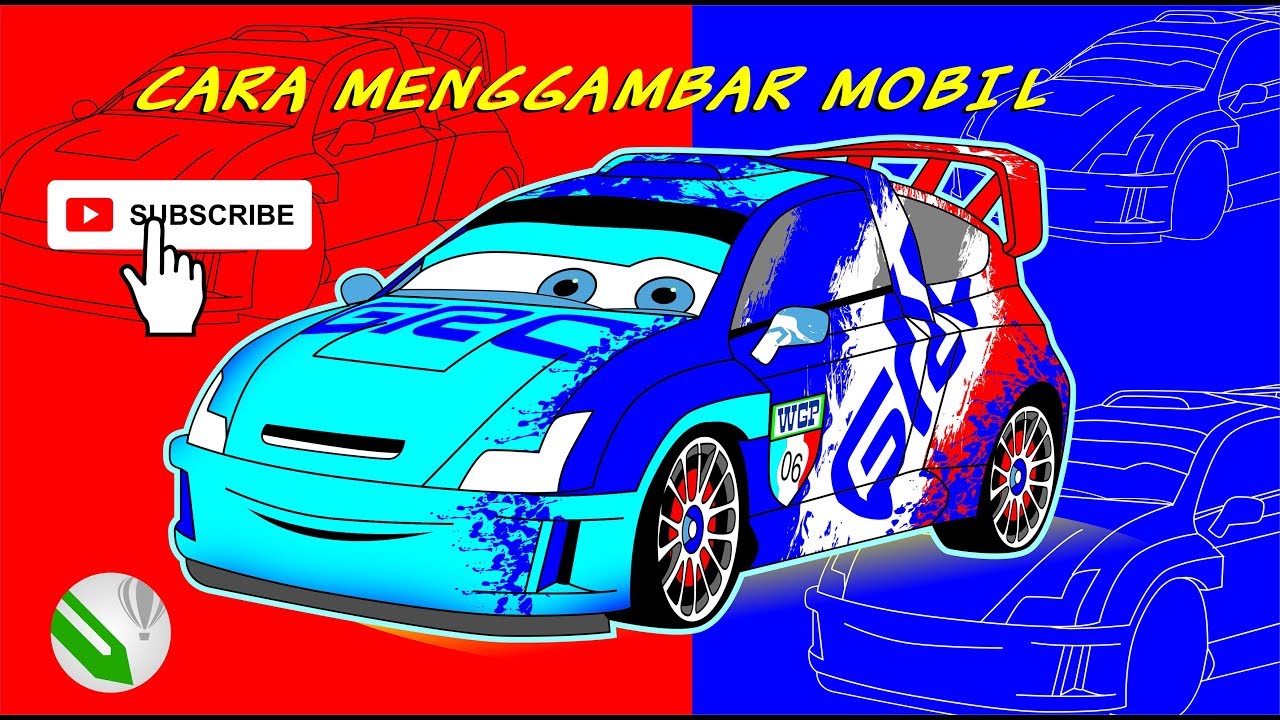 Tutorial Cara Gambar Mobil Balap Raoul Car Maqueen 2 Youtube Mobil Balap Kartun Lucu Kartun