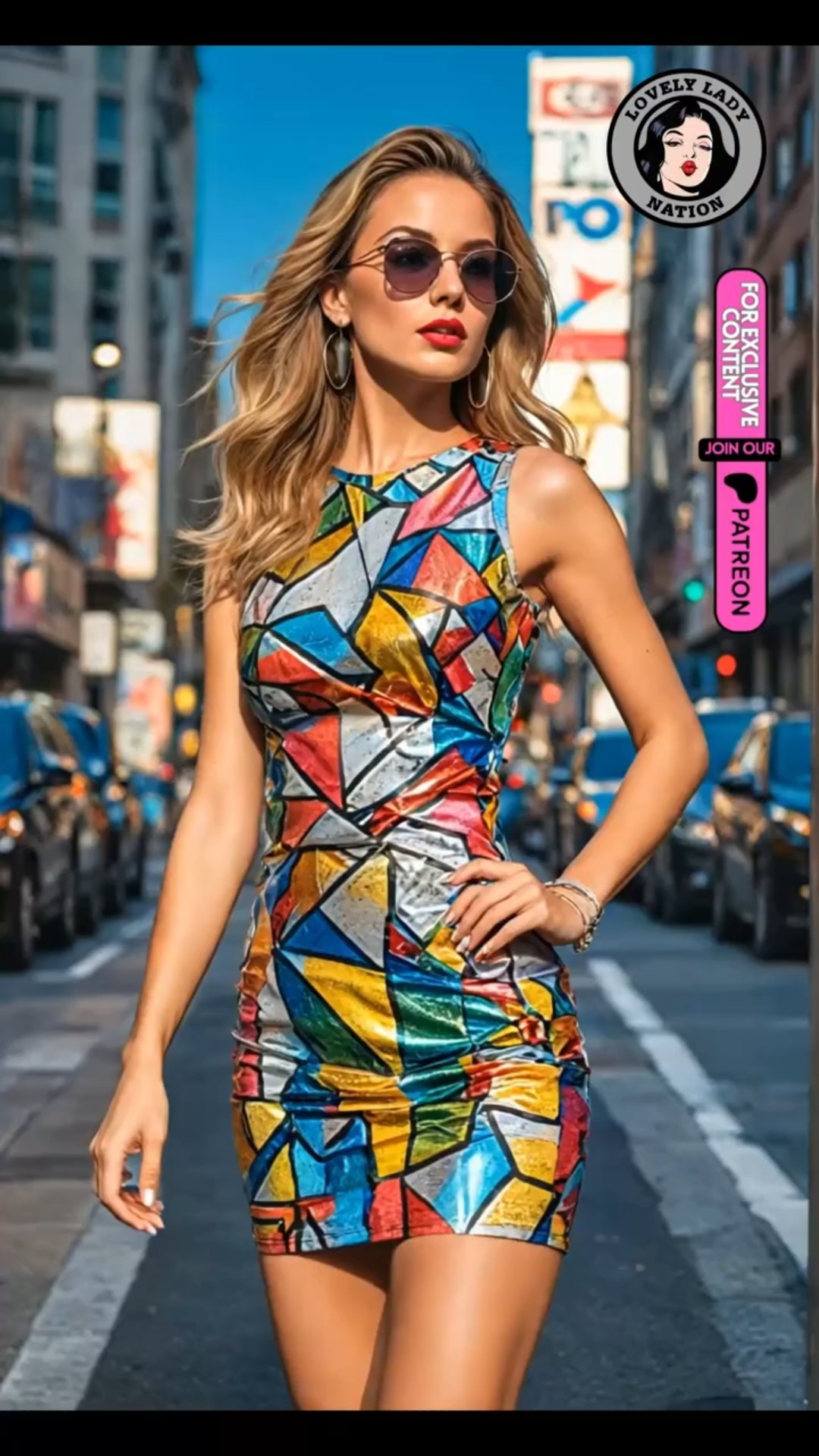 colorful high fashion dresses walking down the street vol.6 VIDEO SLIDESHOW #aifashionmodel