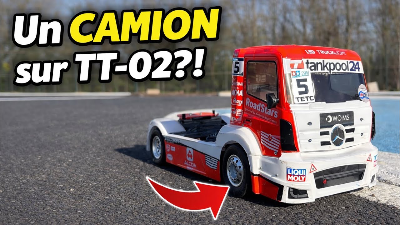On transforme le TT-02 en CAMION Tamiya ! Test sur piste avec Léo