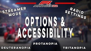 F1 Manager 2022 Options Menu & Accessibility | F1 Manager 2022