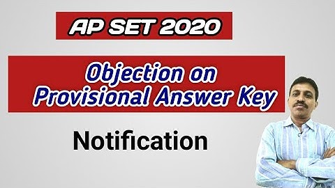 AP SET 2020: Objection on Provisional Answer Key Notification