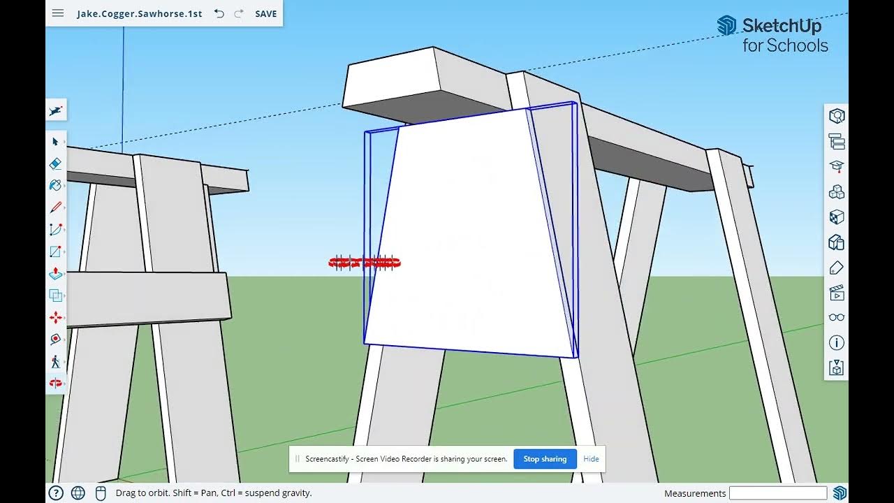 How to draw a SAWHORSESketchup for SchoolsVideo 3, Complete your