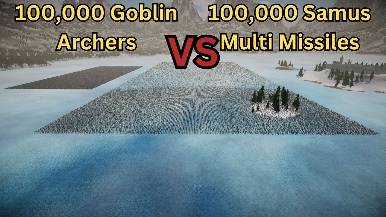 100,000 Goblin Archers Versus 100,000 Samus Multi Missiles || Ultimate Epic Battle Simulator 2