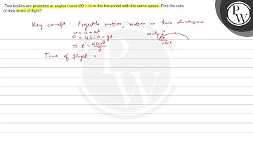 Two bodies are projected at angles \( \theta \) and \( (90-\theta) ...