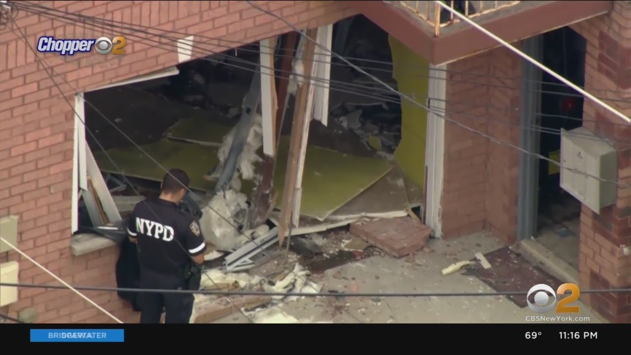 Car Crashes Into Far Rockaway Apartment Building YouTube