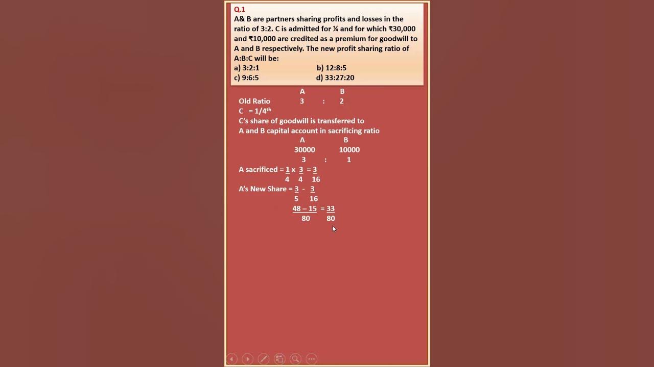 Mcq 1 cbse 2023 24 sample paper solutions class 12 accounts