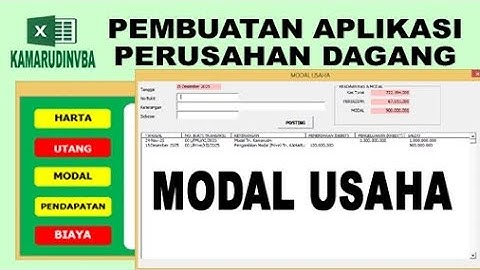 90 Pengambilan Modal Tn Kamarudin | VBA Excel  Pembuatan Aplikasi Perusahaan Dagang