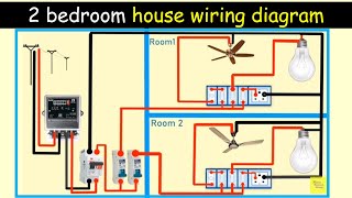 2 bedroom house wiring diagram || House wiring switch board connection