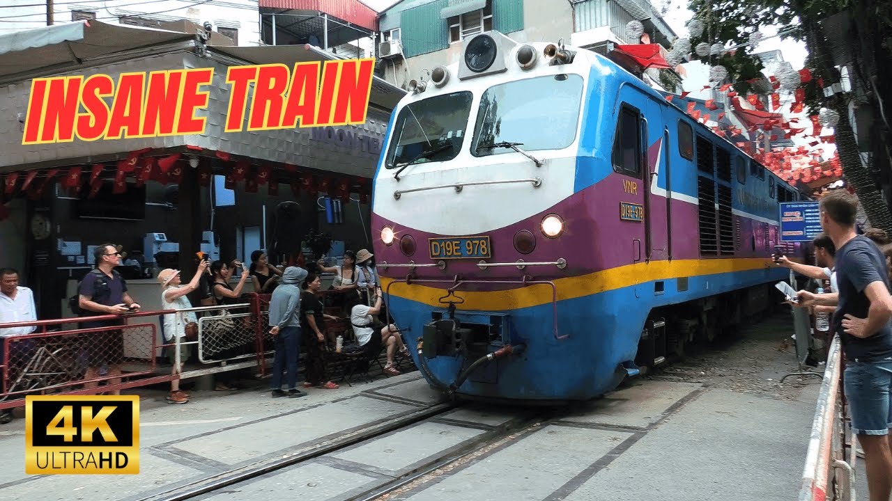 The Most Beautiful Train Rides in Vietnam Ep. 14 : Crazy Train Through Hanoi’s Old Quarter in 4K