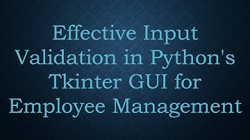 Effective Input Validation in Python