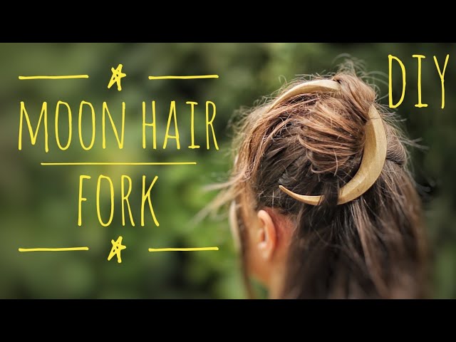 DIY - Moon Hair Fork - From Log to Hair Clip - YouTube