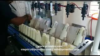 Semi Gravity Filler With Conveyor For Toilet Cleaner