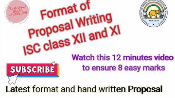 Proposal writing for ISC class XII and XI # latest format #iscenglish #isc #isc2023