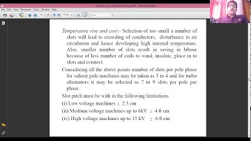 Armature winding design of synchronous Machines