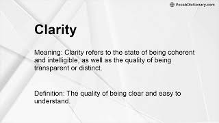 Clarity Meaning