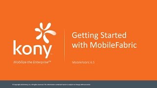 Getting Started with Kony MobileFabric