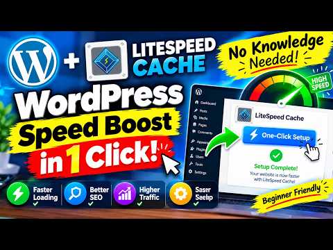 🚀WordPress Speed Boost in 1 Click!  LiteSpeed Cache Easy Setup for Beginners #wordpress #speedup
