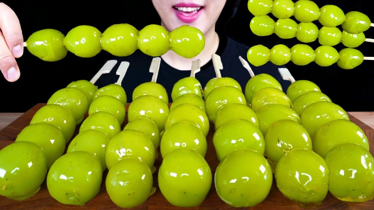 ASMR 샤인머스켓 탕후루 먹방! !🍇🌟직접만든 탕후루 먹다가 큰일날뻔...맛있긴 한데 조심하세요!! SHINE MUSCAT TANGHULU MUKBANG EATING SOUNDS