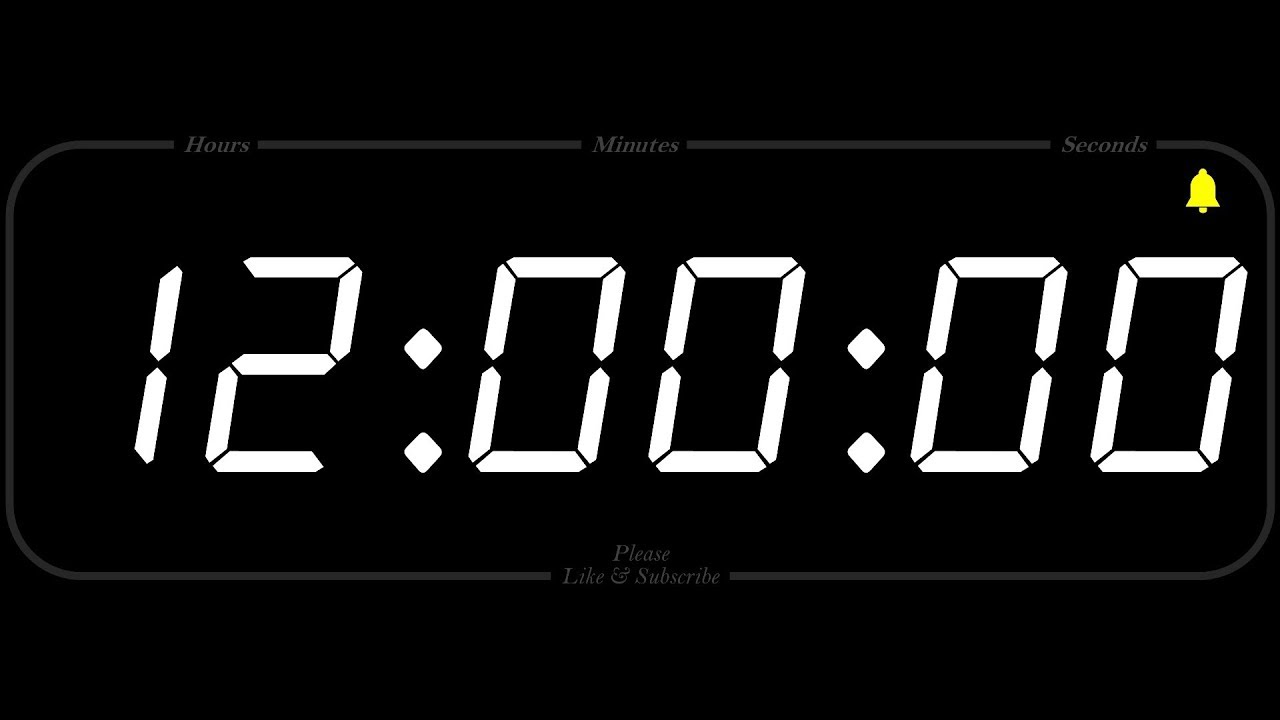 12 Hour - Timer \U0026 Alarm - 1080P - Countdown