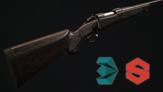 3DS Max/Substance Painter  Hunting Rifle (Winchester Model 70) Timelapse