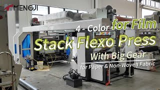 4-Color Stack Type Flexo Press With Big Gear for Shopping Film Bag