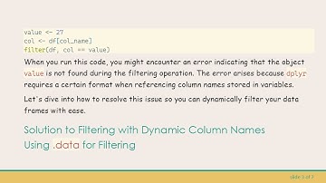 How to Properly Filter Data Frames in R Using Dynamic Column Selection