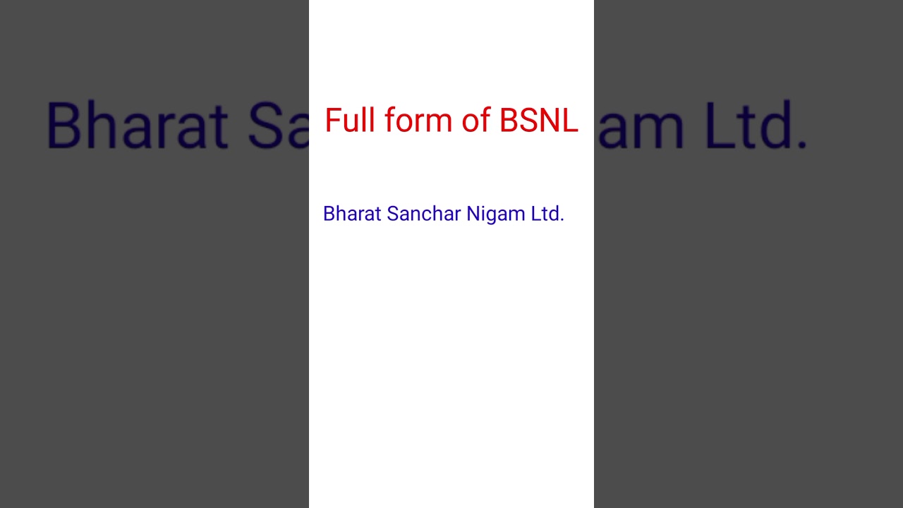 Full form of BSNL