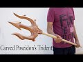 Poseidons trident out of maple tree  wood carving  mrtinkerer