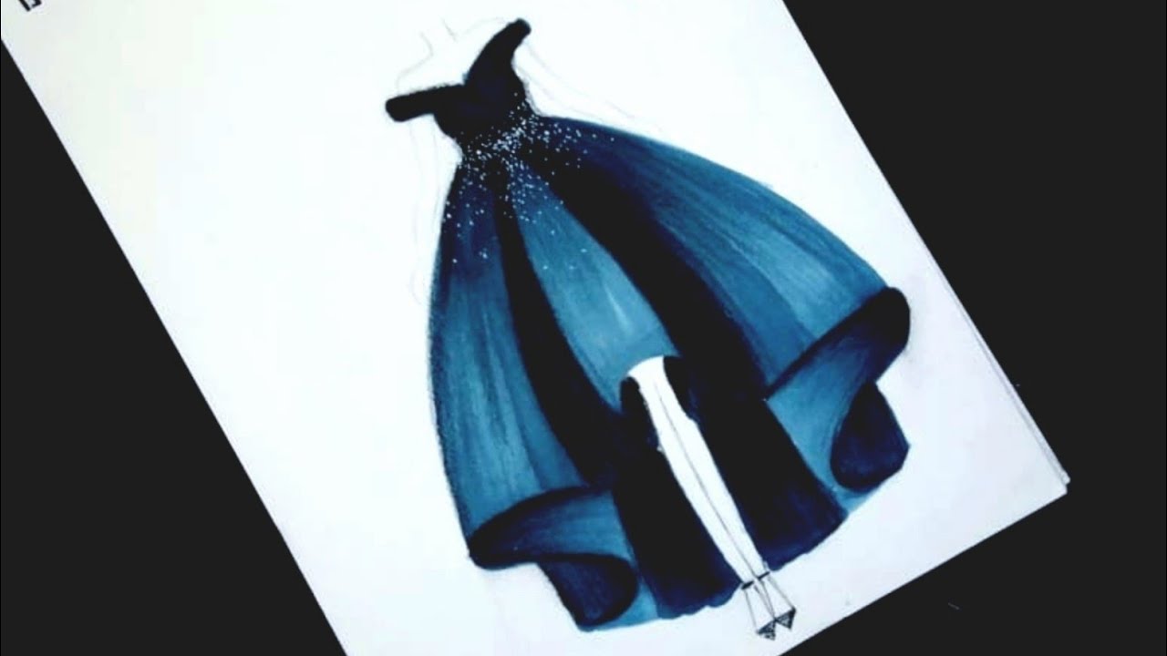 رسم فستان حفلة | Drawing a party dress