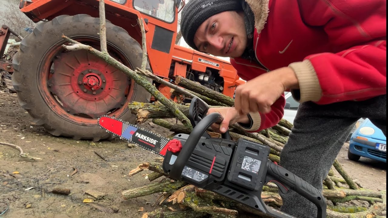 Я беру с собой свою аккумуляторную бензопилу Parkside, чтобы нарезать дрова!