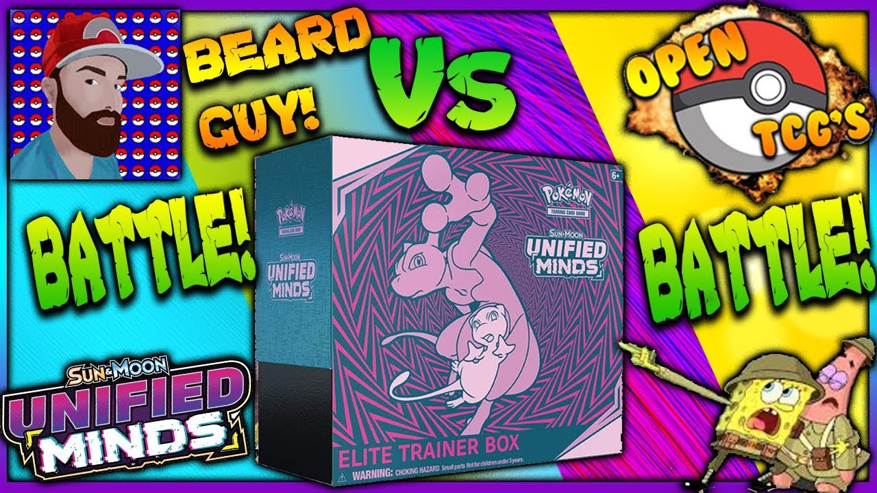 Pokemon Beard Guy Vs Open Tcg's Unified Minds Battle! Insane Pulls From My ETB!