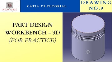 Catia V5 tutorial for beginners || Part design workbench practice || D.NO.9