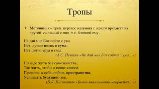 картинка: Теоретические понятия для анализа текста. Лекция 16. Тропы.