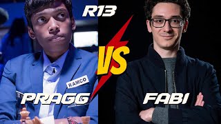 Praggnanandhaa Vs Fabiano Caruana | The Candidates 2024 Round 13