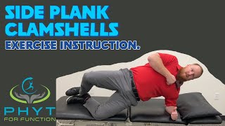 Side Plank Clamshells. Exercise Instruction.  Exercise for hip strength and low back pain. by PHYT FOR FUNCTION 377 views 1 year ago 1 minute, 5 seconds