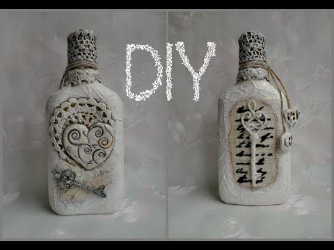 Bottle decor in a vintage-romantic style / Master Class