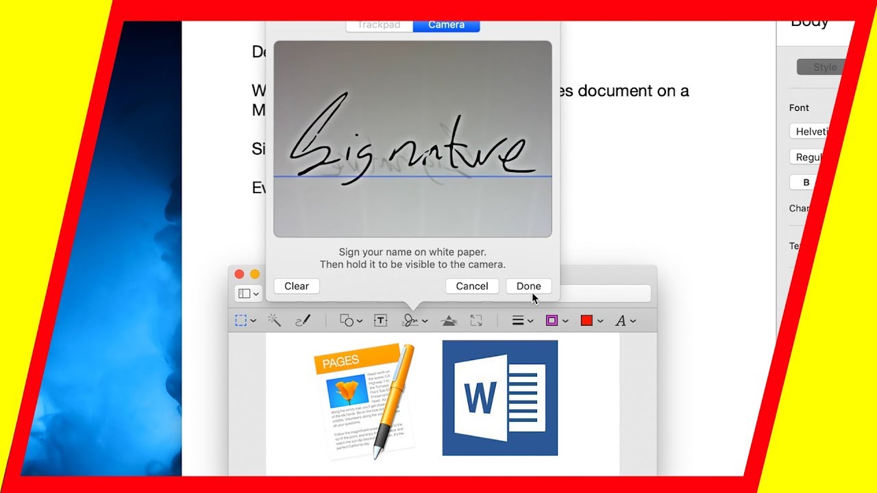 how to add a signature in word mac 2011