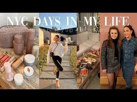 VLOG: days in my life in NYC + upstate! rare beauty cabin trip, secret santa exchange/haul + more!