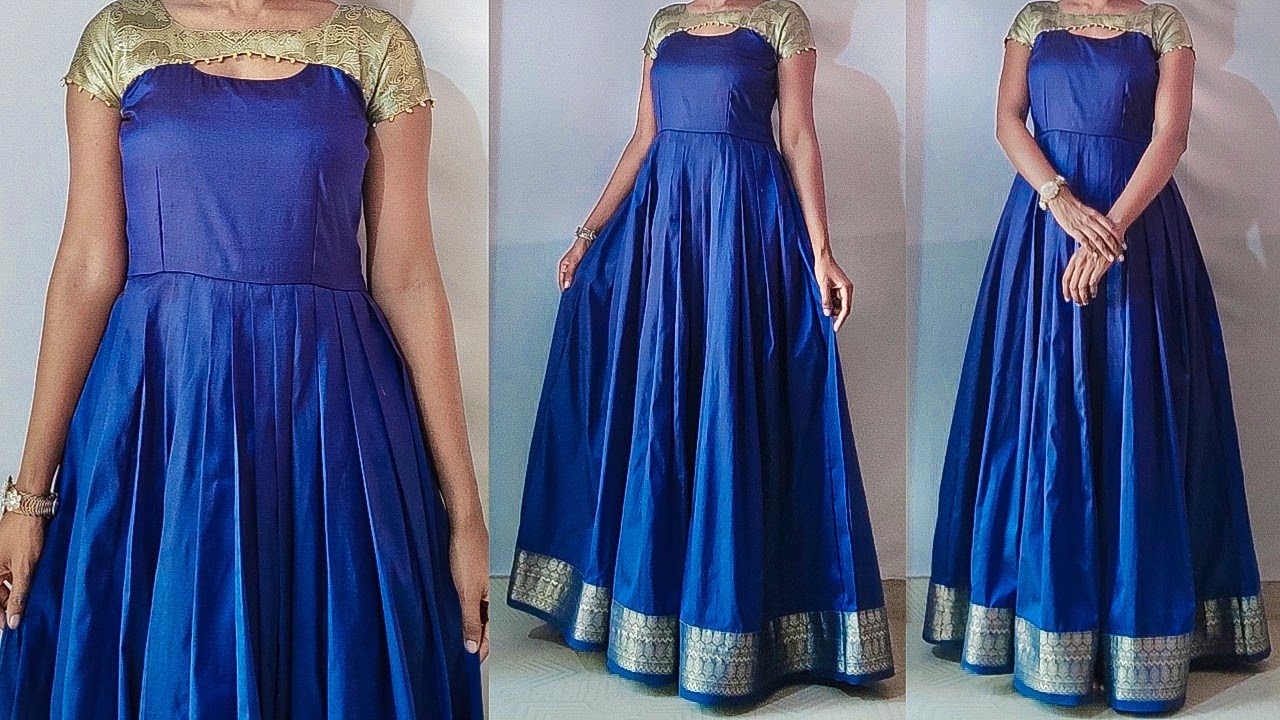 Old saree gown ideas - Simple Craft Ideas | Long gown dress, Silk dress  design, Indian gowns dresses